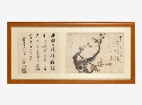藏品(許鈞龍設色梅花圖、羅秀惠書七言詩)的圖片