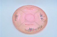 藏品(粉色貼花彩繪花卉紋塑膠盤)的圖片