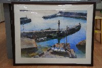 藏品(鄧詩展水彩畫-水湳洞漁港)的圖片