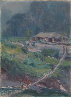 藏品(蕃界的鐵線橋(台灣風景))的圖片