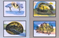 藏品(島嶼風景系列─《雙鳥對語》、《日照山河大地》、《島嶼燈塔》、《洋樓新韻》)的圖片