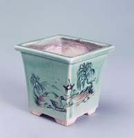 藏品(綠釉四方花盆)的圖片