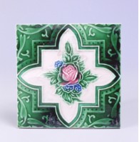 藏品(綠地玫瑰紋磁磚)的圖片