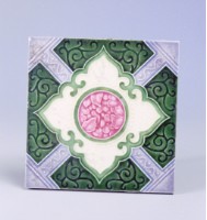 藏品(暗花綠地如意菱紋磁磚)的圖片