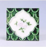 藏品(綠鱗地雙玫瑰磁磚)的圖片
