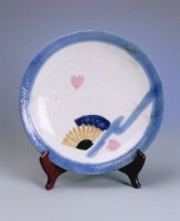藏品(彩繪雙扇盤（大）)的圖片