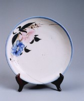 藏品(彩繪雙花盤（大）)的圖片