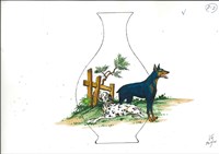 藏品(狗年萊菔瓶展開圖稿)的圖片