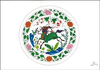 藏品(牡丹麒麟盤圖稿)的圖片