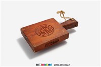 藏品(長方形四面雕龜松果連錢魚紋帶柄粿印)的圖片