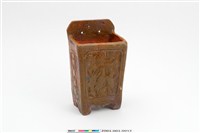藏品(磚燒方形花卉紋筷筒)的圖片