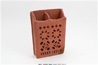 藏品(磚燒方形鏤空雙卍字紋筷筒)的圖片