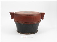 藏品(朱黑雙色太極紋木飯桶)的圖片
