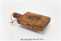 藏品(長方形四面雕龜桃連錢魚紋帶柄粿印)的圖片