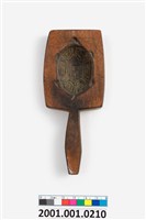 藏品(長方形雙面雕龜桃紋帶柄粿印)的圖片