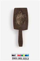 藏品(長方形雙面雕龜桃紋帶柄粿印)的圖片