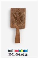 藏品(長方形雙面雕龜桃紋帶柄粿印)的圖片