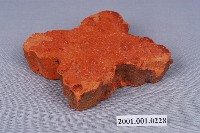藏品(十字形單面雕壽字蝙蝠紋紅磚燒粿印)的圖片