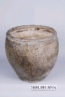 藏品(素燒灰褐素面陶缸)的圖片
