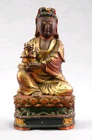 藏品(木雕加彩送子觀音佛像)的圖片