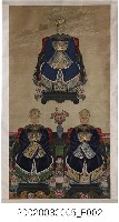 藏品(彩繪三尊坐姿女祖先畫像)的圖片