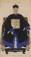 藏品(彩繪坐姿官服男祖先畫像)的圖片