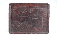 藏品(木胎棕色漆參拜日光山紀念方盤)的圖片