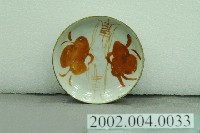 藏品(手繪紅釉花卉紋圓碟)的圖片