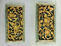 藏品(鏤空金漆壽石牡丹木雕板堵)的圖片