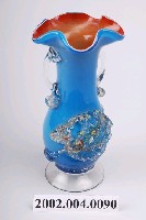 藏品(藍白紅3色牡丹玻璃花瓶)的圖片