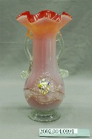 藏品(白紅雙色牡丹玻璃花瓶)的圖片