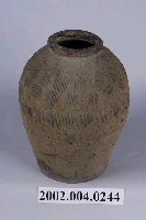 藏品(橄欖綠釉壓印紋陶甕)的圖片