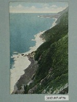 藏品(（蘇花臨海道路之一）臨海道路下的斷崖與大濁水溪口)的圖片