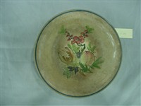 藏品(素面粉紅釉花果紋圓盤)的圖片