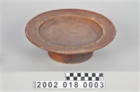 藏品(劉氏宗祠木胎紅色棕色漆相間高腳供盤)的圖片