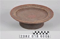 藏品(劉氏宗祠木胎紅色棕色漆相間高腳供盤)的圖片