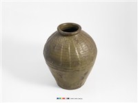 藏品(橄欖綠釉壓印紋陶甕)的圖片