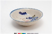 藏品(彩繪山水紋花口瓷碗)的圖片