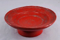 藏品(木胎朱紅色亮漆高腳供盤)的圖片