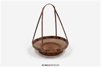藏品(朱黑雙色竹編高腳提籃)的圖片