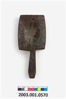 藏品(長方形雙面雕龜桃紋帶柄粿印)的圖片