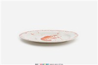 藏品(紅綠彩蝦紋盤)的圖片