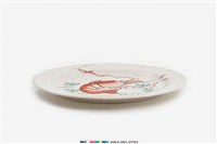 藏品(紅綠彩蝦紋盤)的圖片