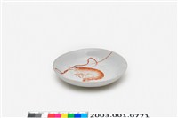 藏品(紅彩蝦紋碟)的圖片