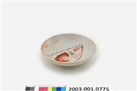 藏品(紅彩蝦紋碟)的圖片