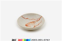 藏品(紅彩蝦紋碟)的圖片