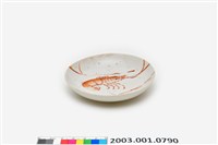 藏品(紅彩蝦紋碟)的圖片