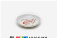 藏品(紅彩蝦紋碟)的圖片