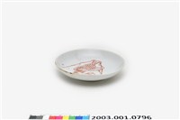 藏品(紅彩蝦紋碟)的圖片