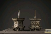 藏品(錫製六角虎首足燭臺組)的圖片